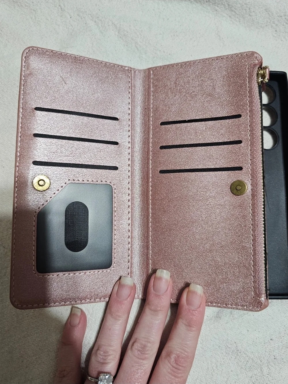 Rose Gold Wallet Style Phone Case for Samsung Galaxy S23 Ultra